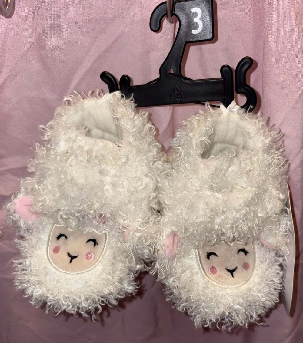 Wonder Nation Llama Slippers Size 3 White Fleece